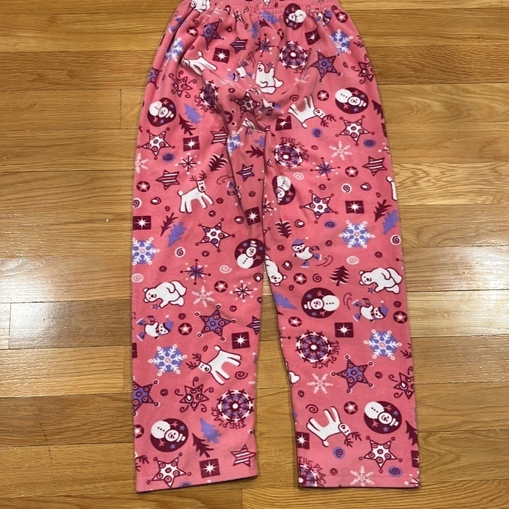 THE children’s place girl winter fleece 2 piece sleep set size large (10/12).